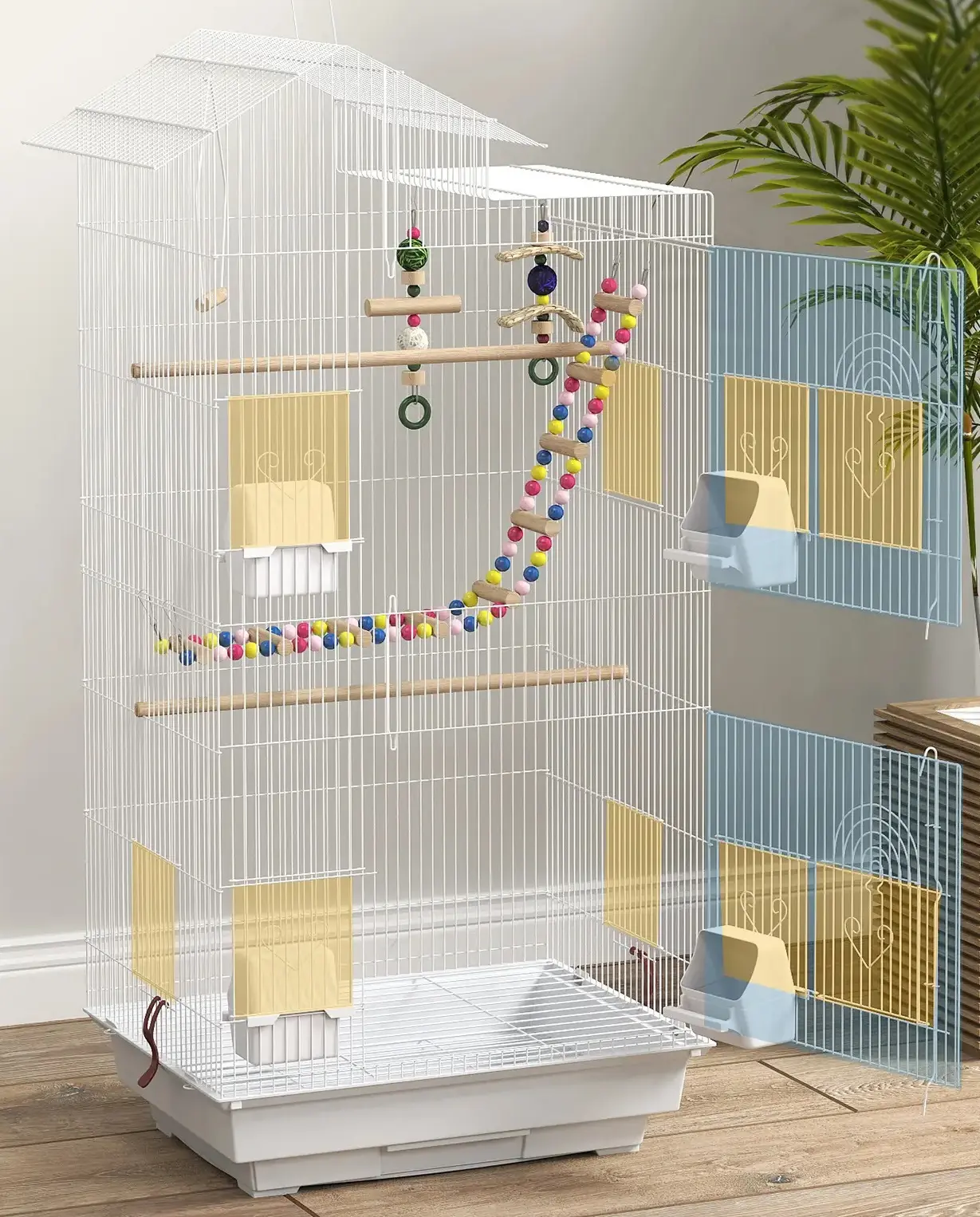 Colivie pentru pasari PawHut D10-081V00WT (White) - 4