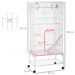 Colivie pentru pasari PawHut D10-089V00WT (White) Thumb