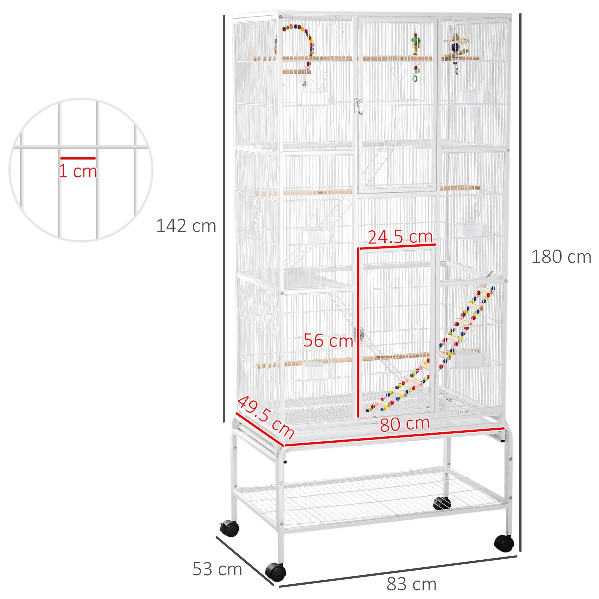 Colivie pentru pasari PawHut D10-089V00WT (White) - 4