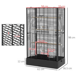 Клетка для птиц PawHut D10-097V01BK (Black) Thumb