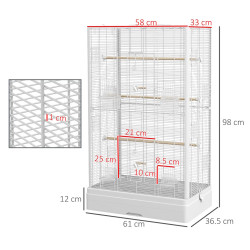 Клетка для птиц PawHut D10-097V01WT (White) Thumb