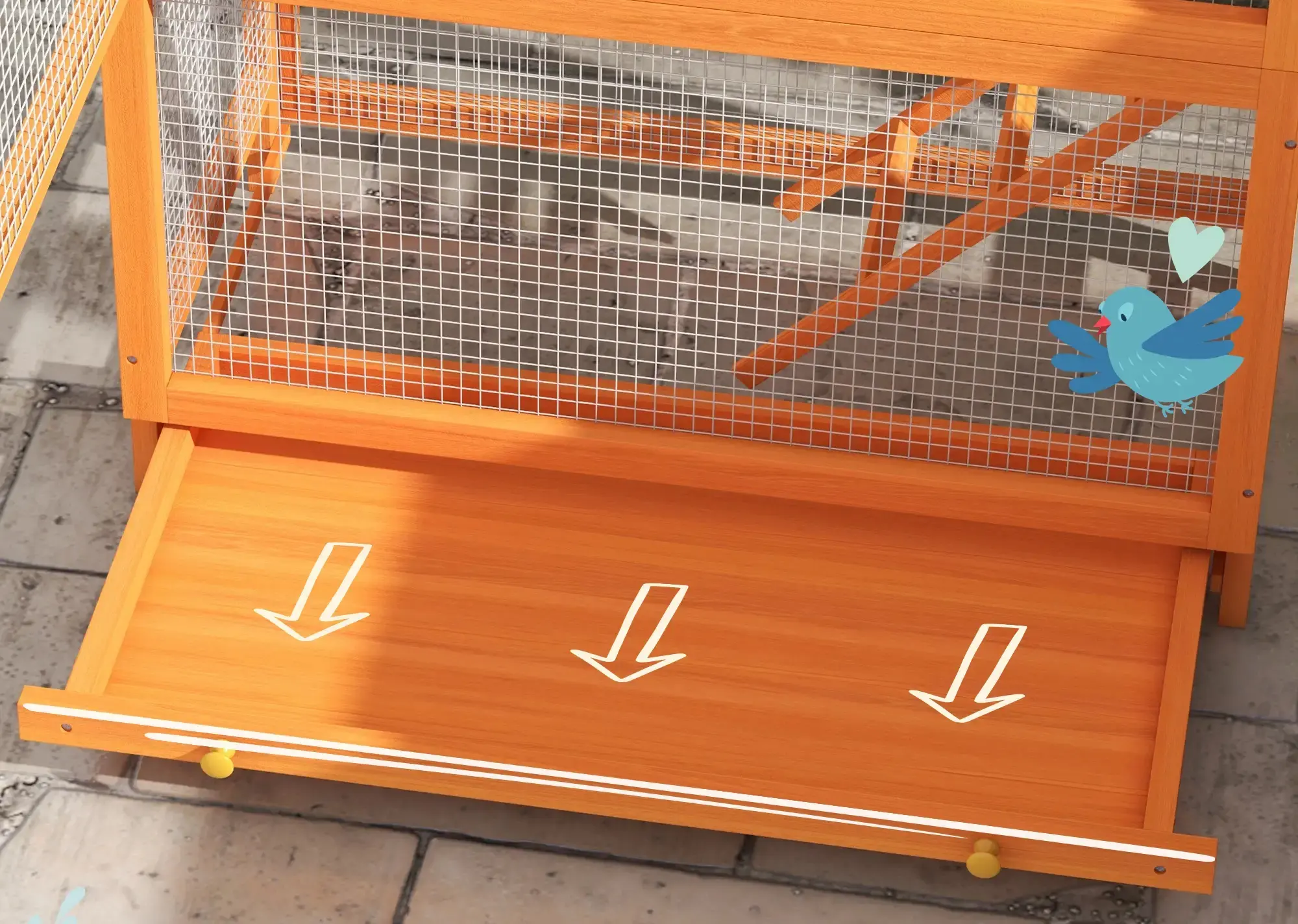 Colivie pentru pasari PawHut D10-098V00OG (Orange) - 6