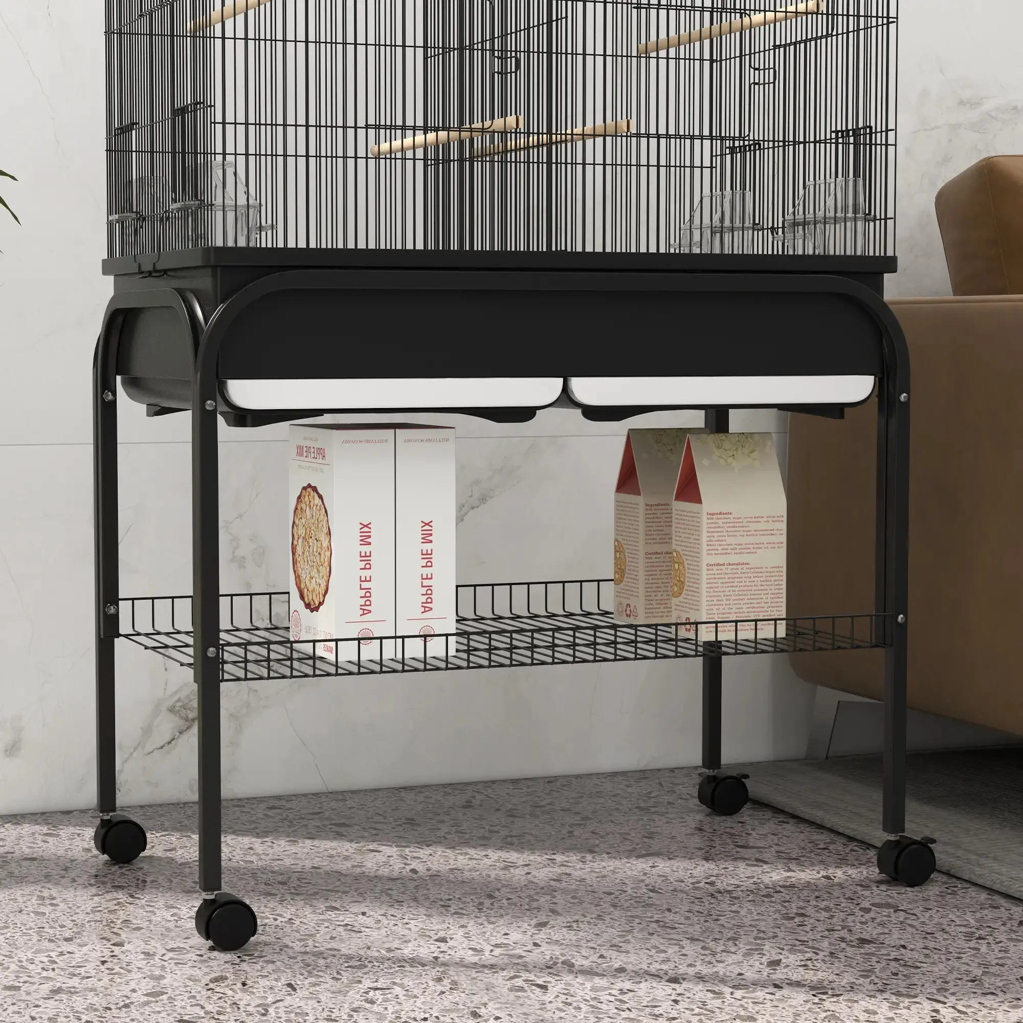 Colivie pentru pasari PawHut D10-100V00BK (Black) - 4