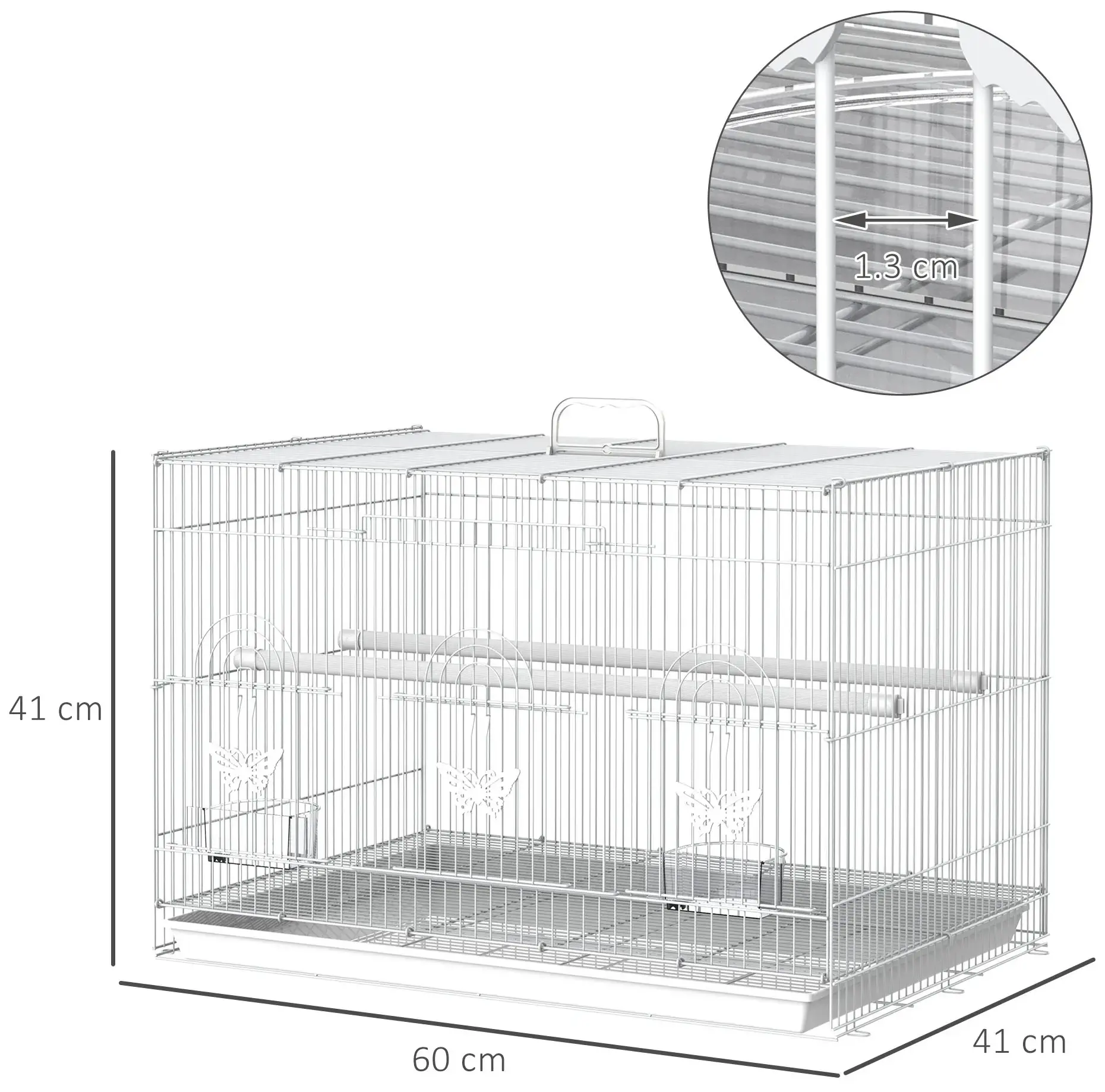 Colivie pentru pasari PawHut D51-025 (White) - 4