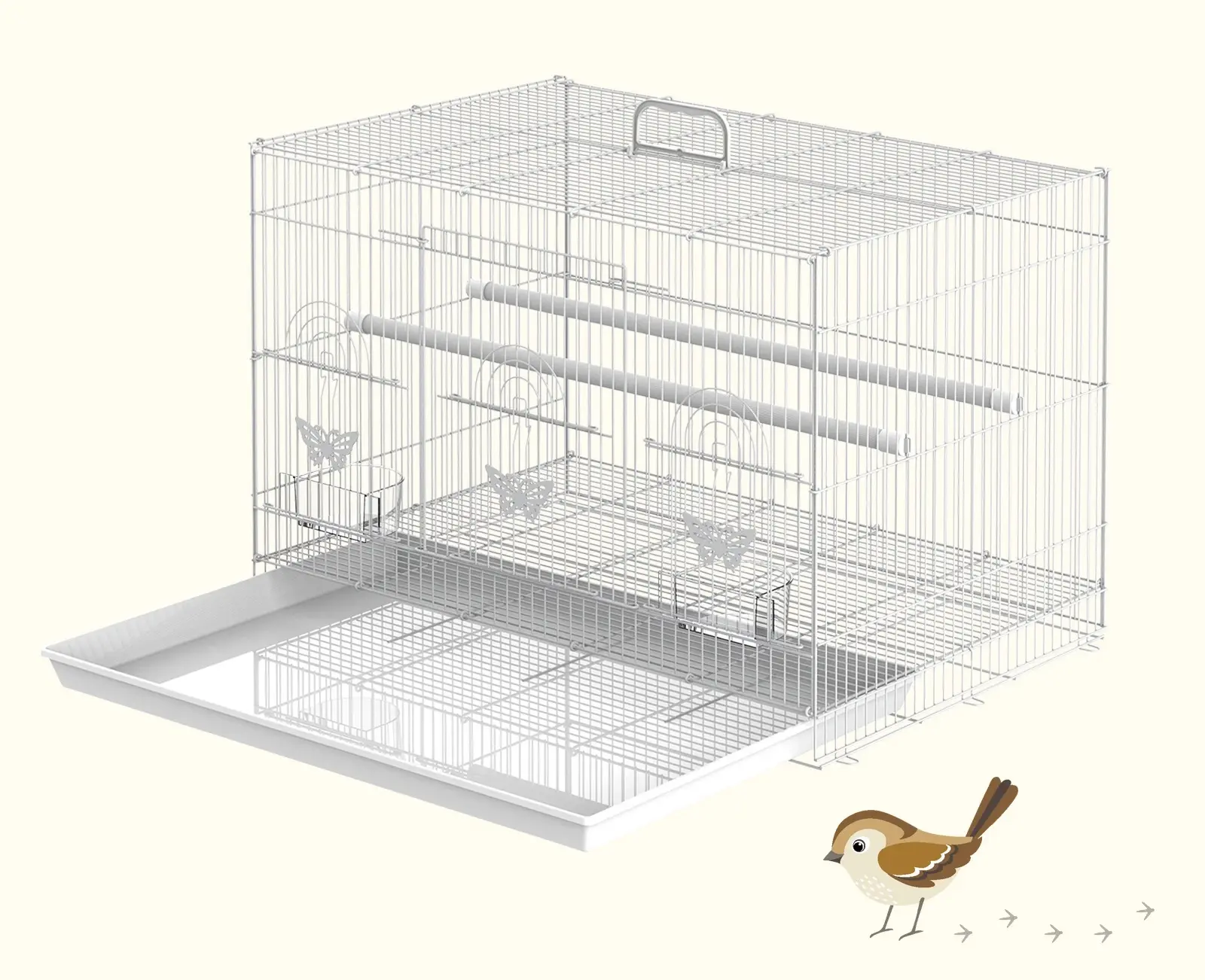 Colivie pentru pasari PawHut D51-025 (White) - 5