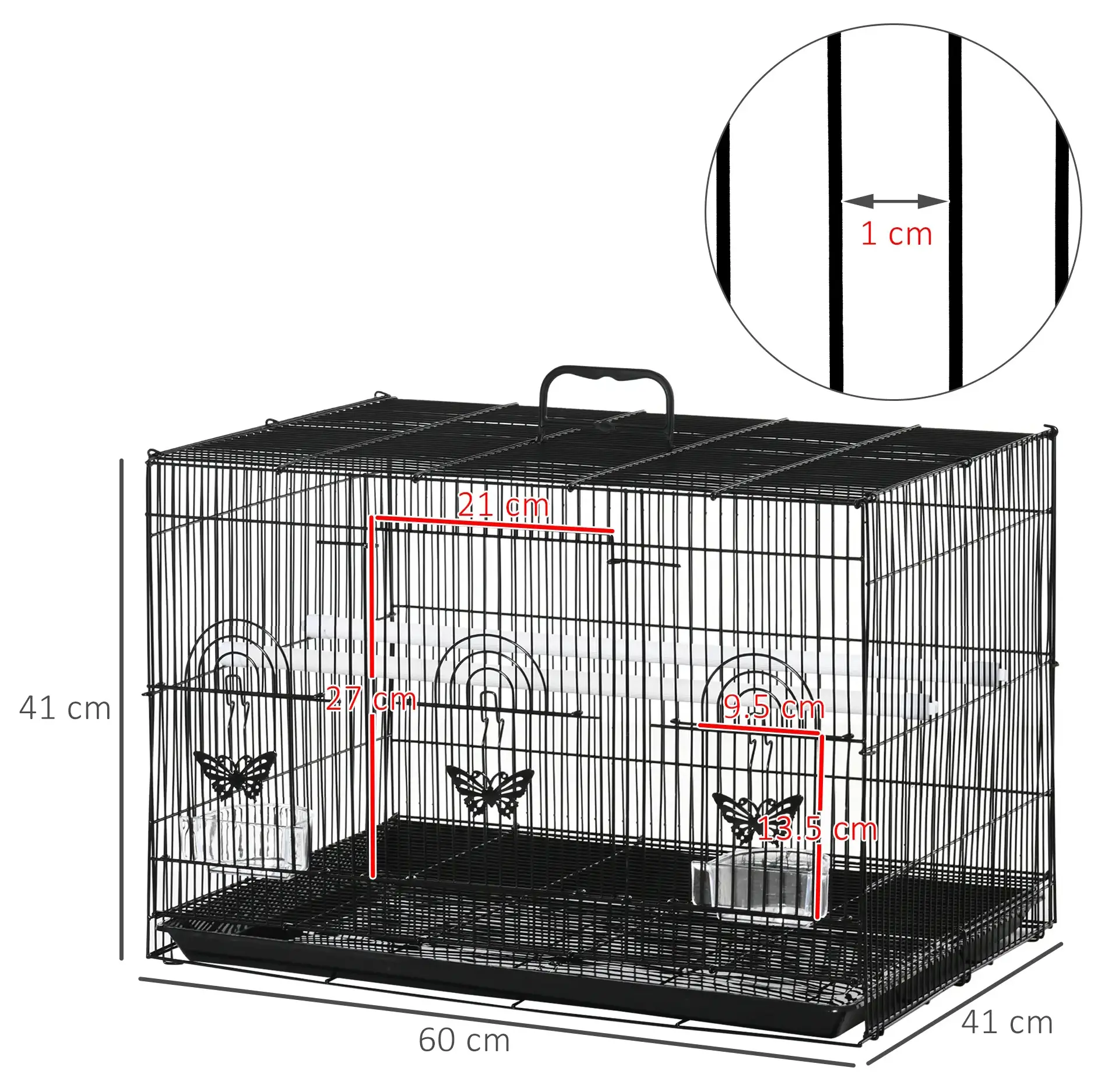 Colivie pentru pasari PawHut D51-025BK (Black) - 3