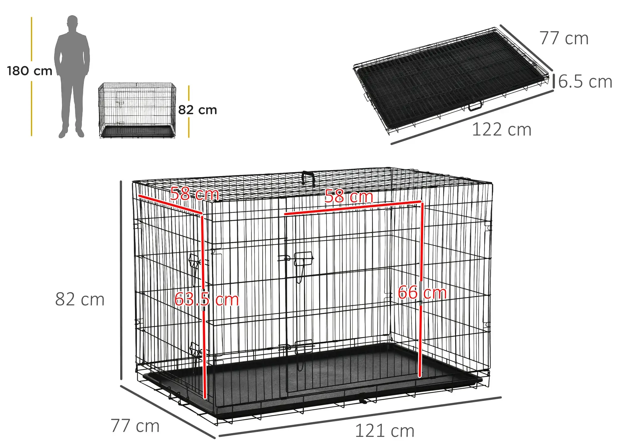 Клетка для собак PawHut D00-025 (Black) - 2