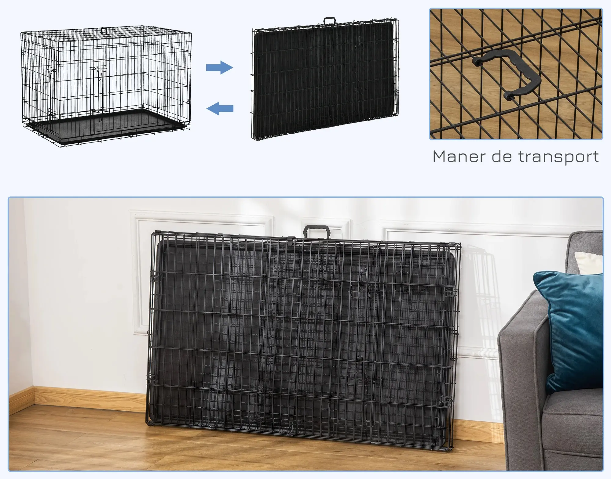 Клетка для собак PawHut D00-025 (Black) - 3