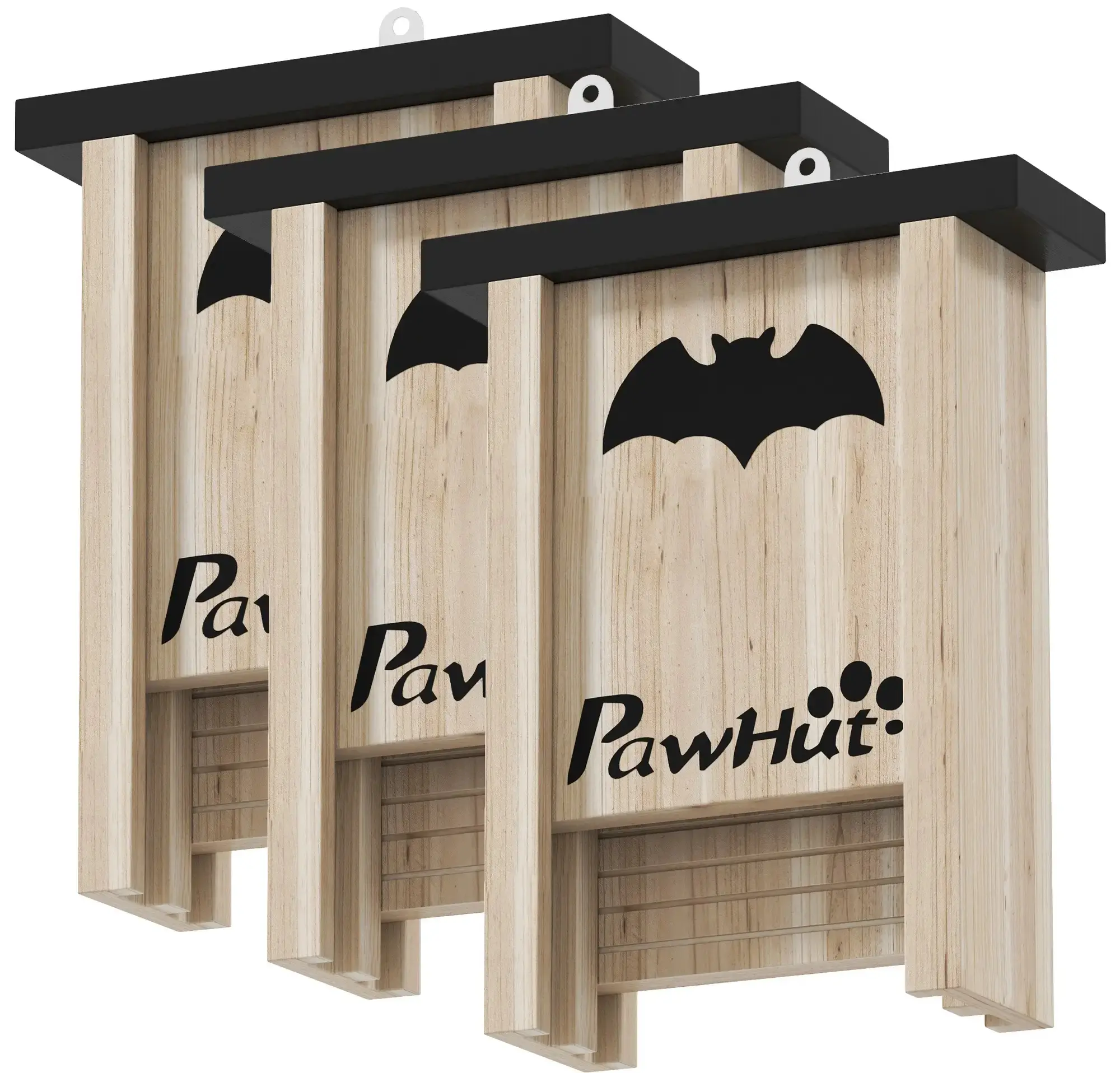 Set casute pentru lilieci PawHut D51-470V00ND (Natural) - 2