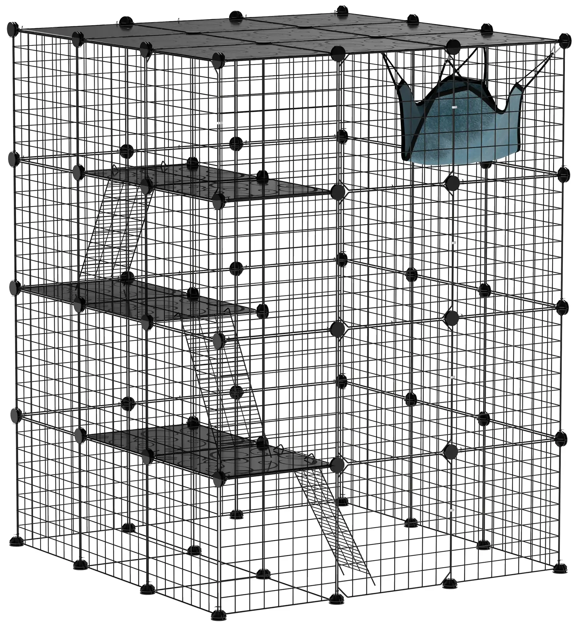 Модульный домик для кошек PawHut D51-453V00BK (Black) - 2