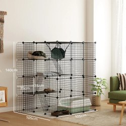 Модульный домик для кошек PawHut D51-453V00BK (Black) Thumb