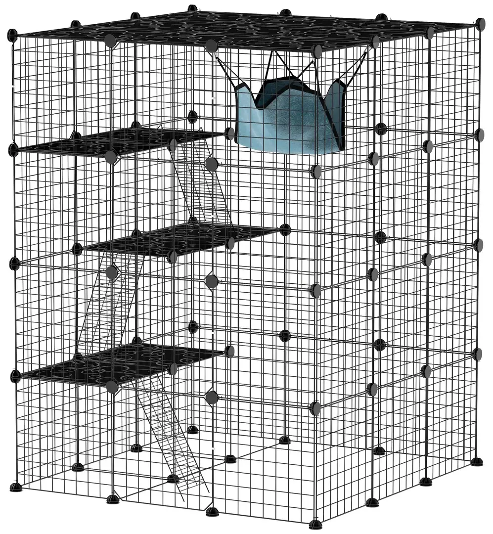 Модульный домик для кошек PawHut D51-453V00BK (Black)