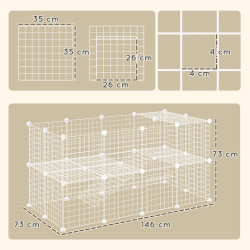Cusca modulara pentru animale mici PawHut D06-072V00WT (White) Thumb