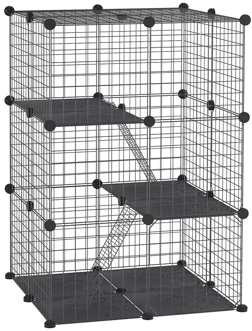 Модульный вольер для мелких животных PawHut D51-216 (Black)