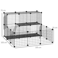 Cusca modulara pentru animale mici PawHut D51-255 (Black) Thumb