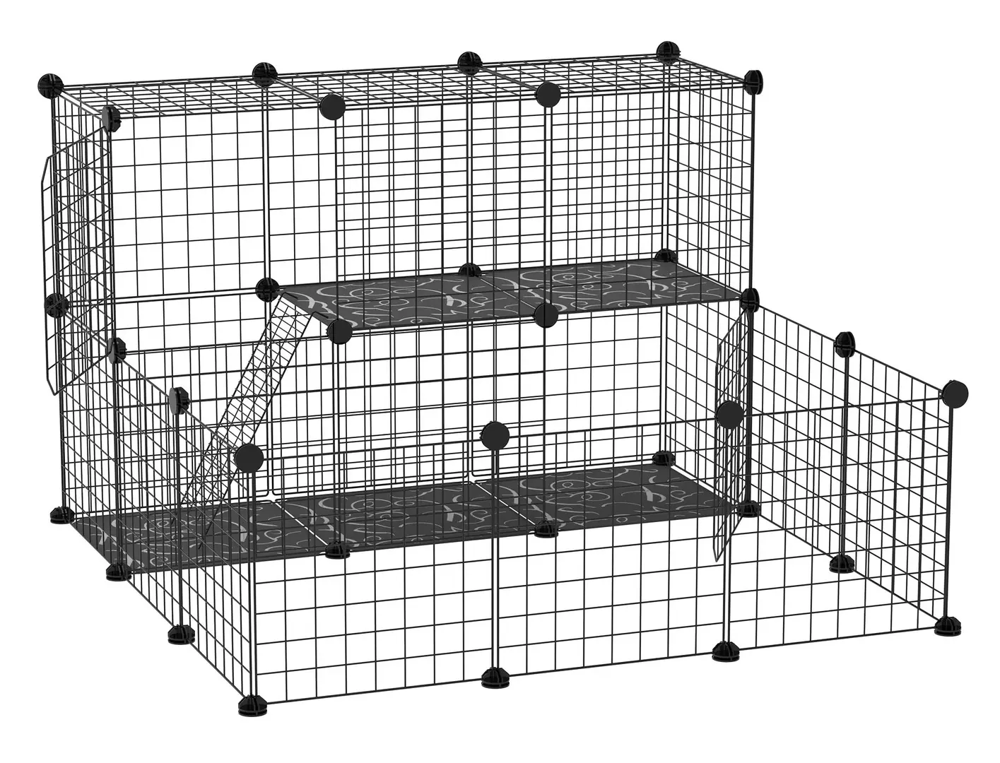 Cusca modulara pentru animale mici PawHut D51-255 (Black)