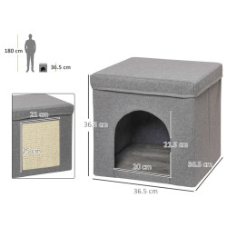 Casuta pliabila pentru pisici PawHut D30-633V00GY (Grey) Thumb