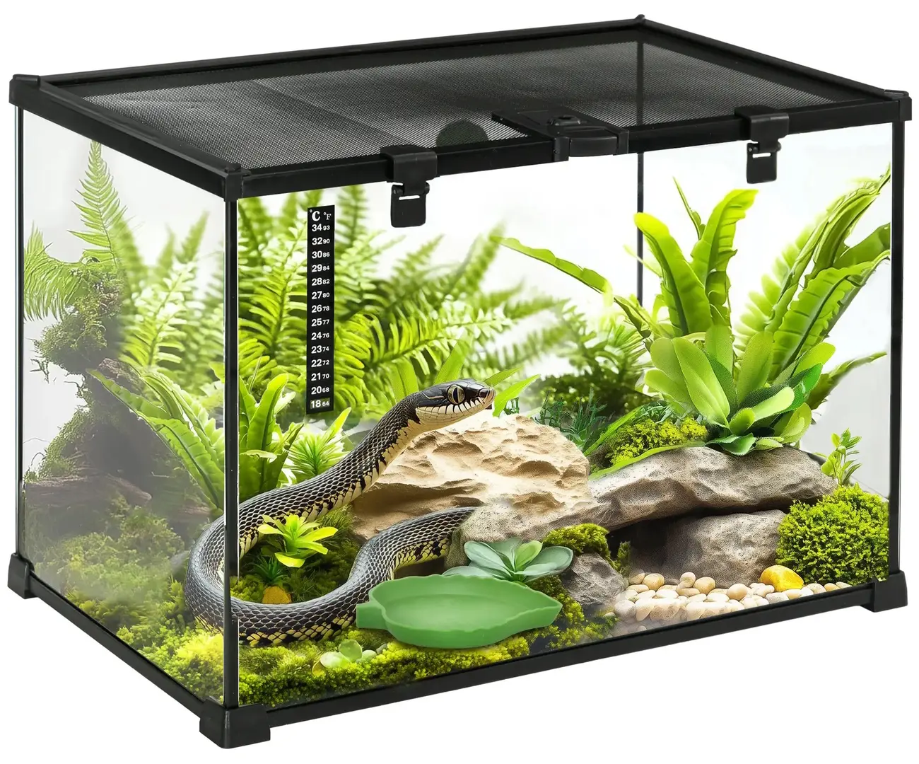 Terariu pentru reptile PawHut D40-015V02 (Black)