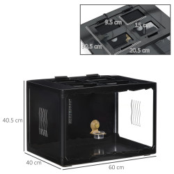 Terariu pentru reptile PawHut D40-017V90 (Black) Thumb