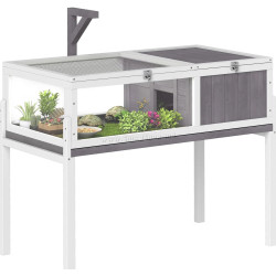 Terariu pentru reptile PawHut D40-054V00GY (Grey/White)