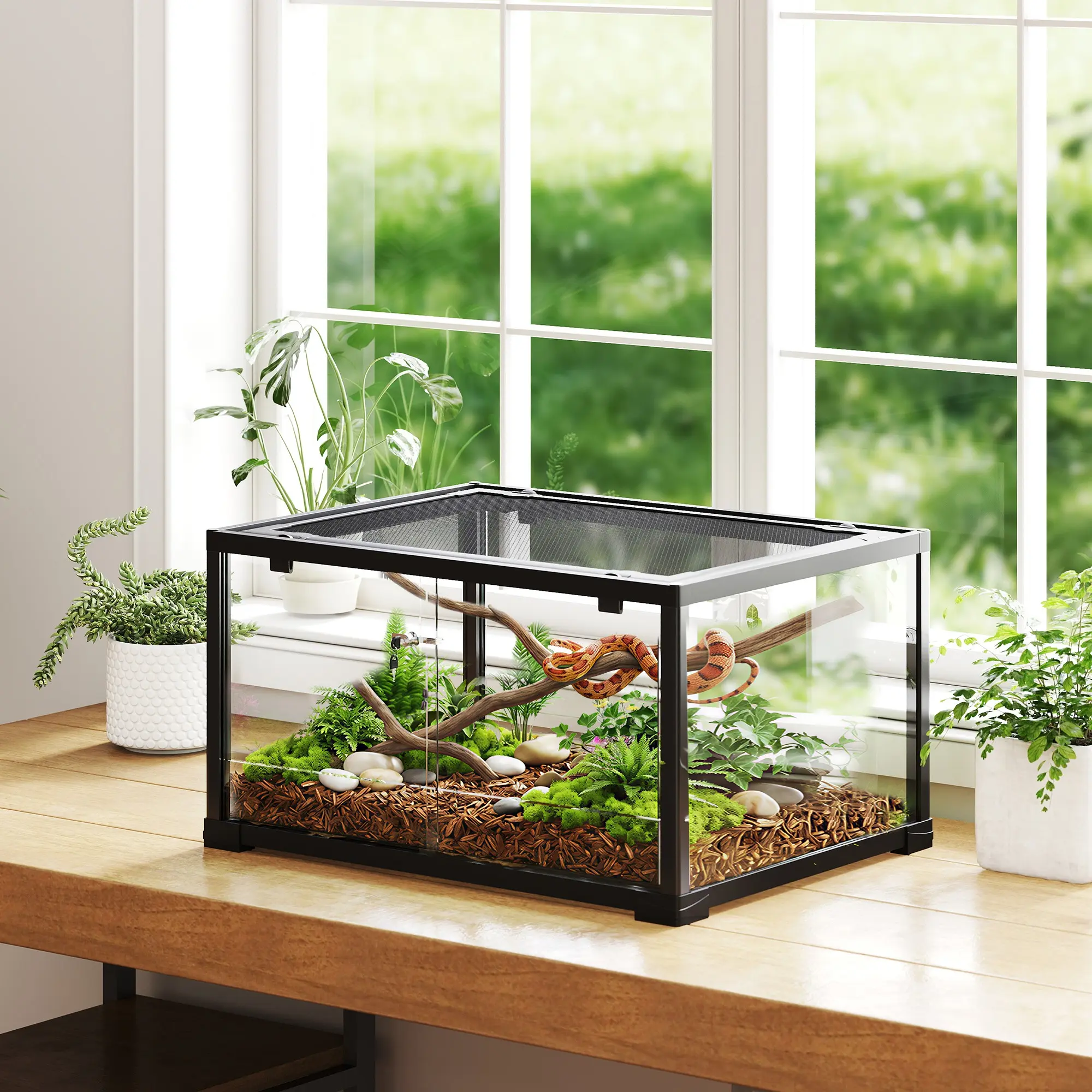 Террариум для рептилий PawHut D40-058V00BK (Black) - 9