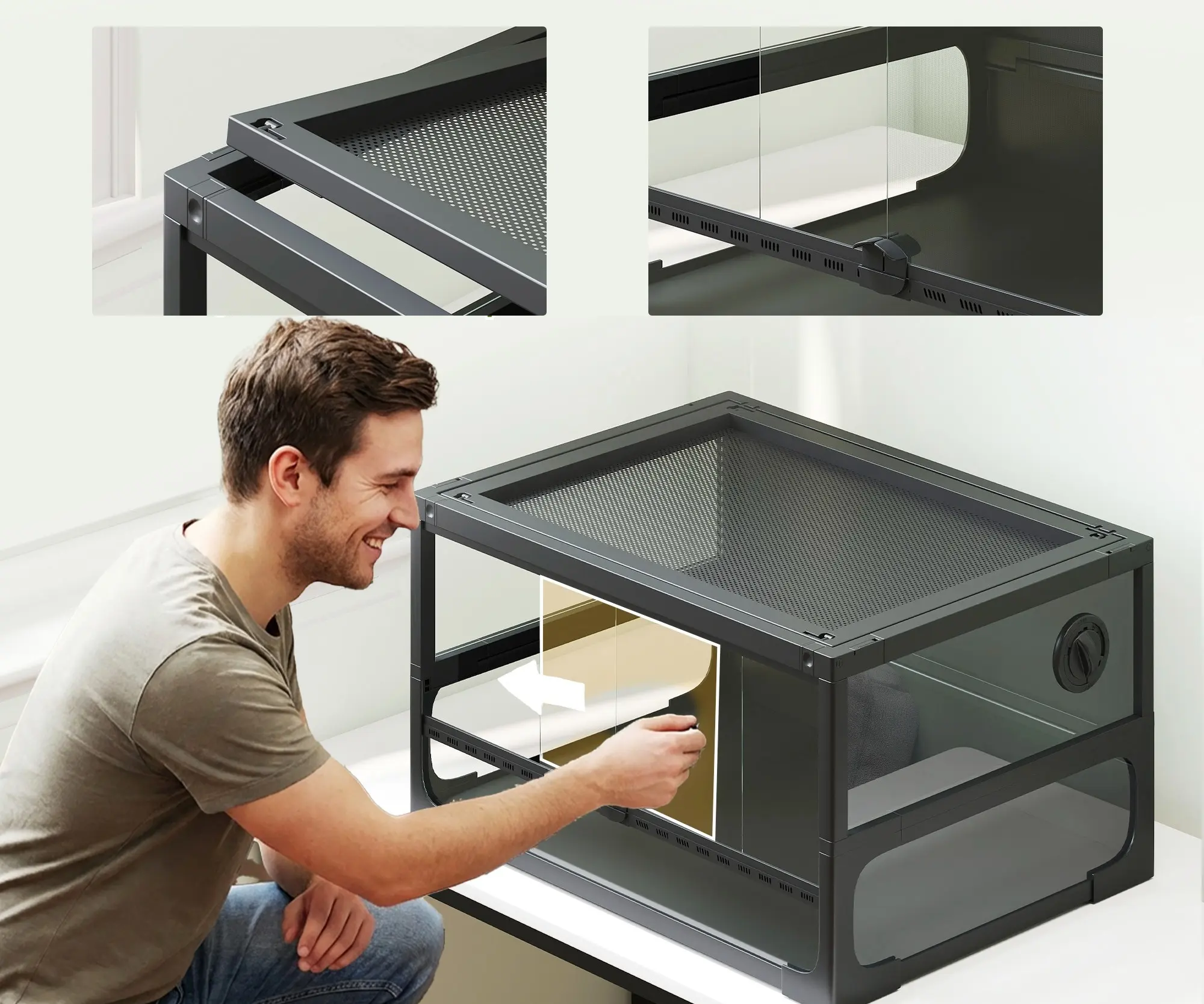 Террариум для рептилий PawHut D40-060V00BK (Black) - 7