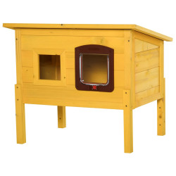 Casuta exterior pentru pisici/animale mici PawHut D30-130 (Yellow) Thumb