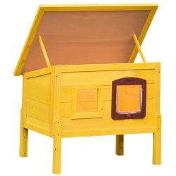 Casuta exterior pentru pisici/animale mici PawHut D30-130 (Yellow) Thumb