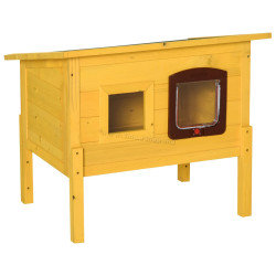 Уличный домик для кошек/мелких животных PawHut D30-130 (Yellow)