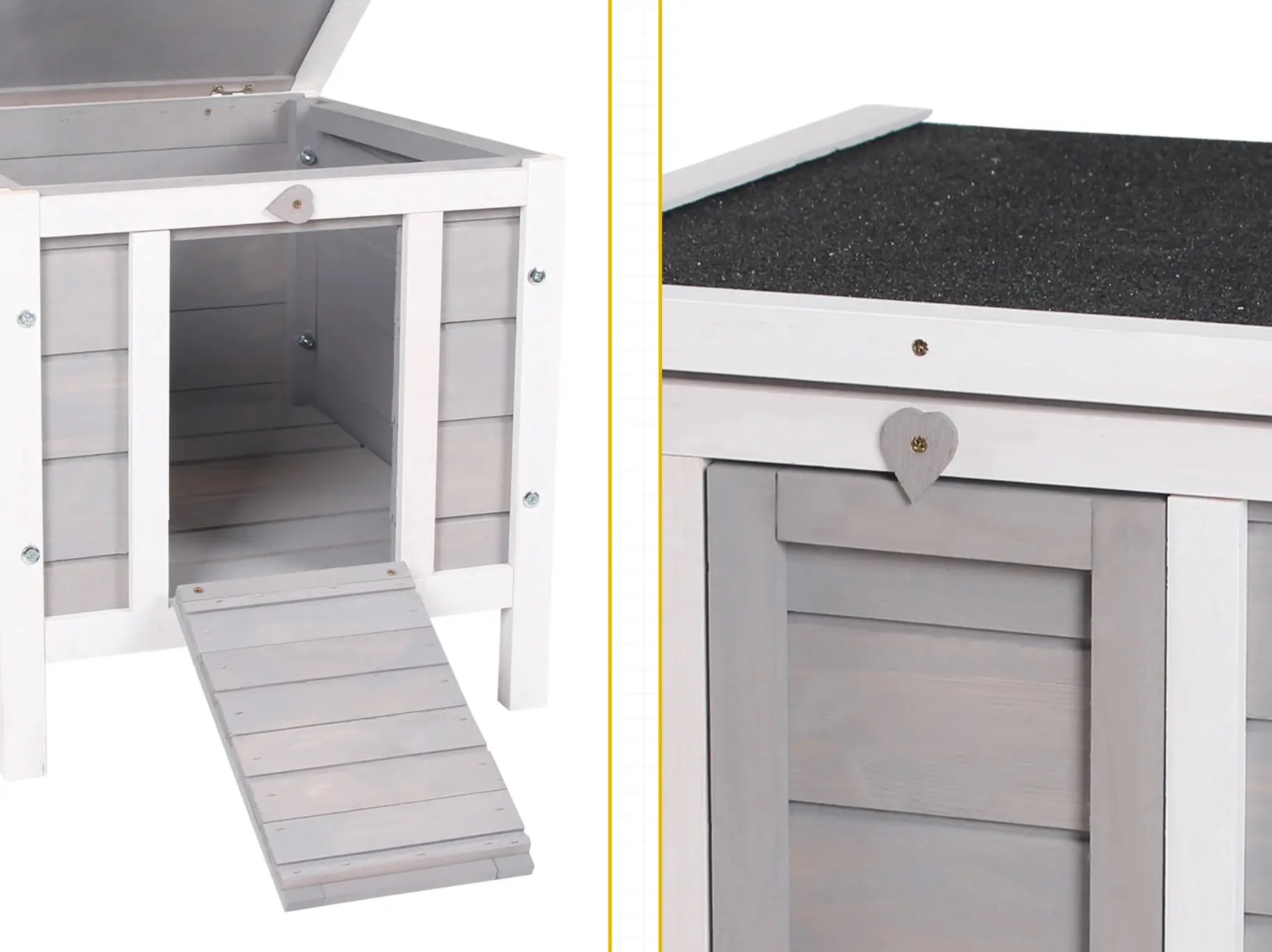 Уличный домик для кошек/мелких животных PawHut D51-127GY (Grey) - 3