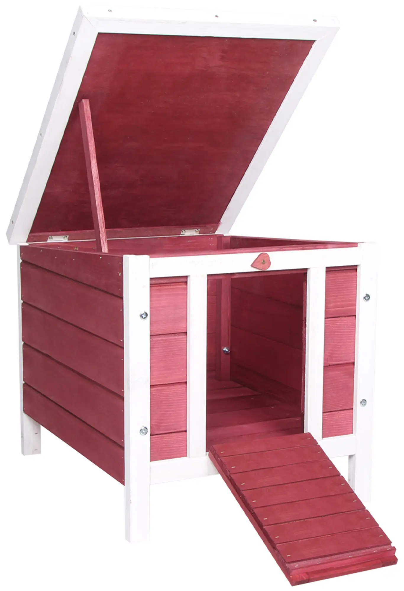 Уличный домик для кошек/мелких животных PawHut D51-127RD (Red/White) - 2