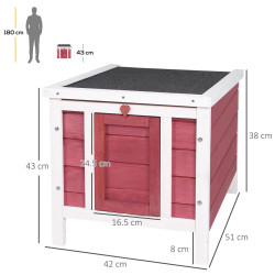 Уличный домик для кошек/мелких животных PawHut D51-127RD (Red/White) Thumb