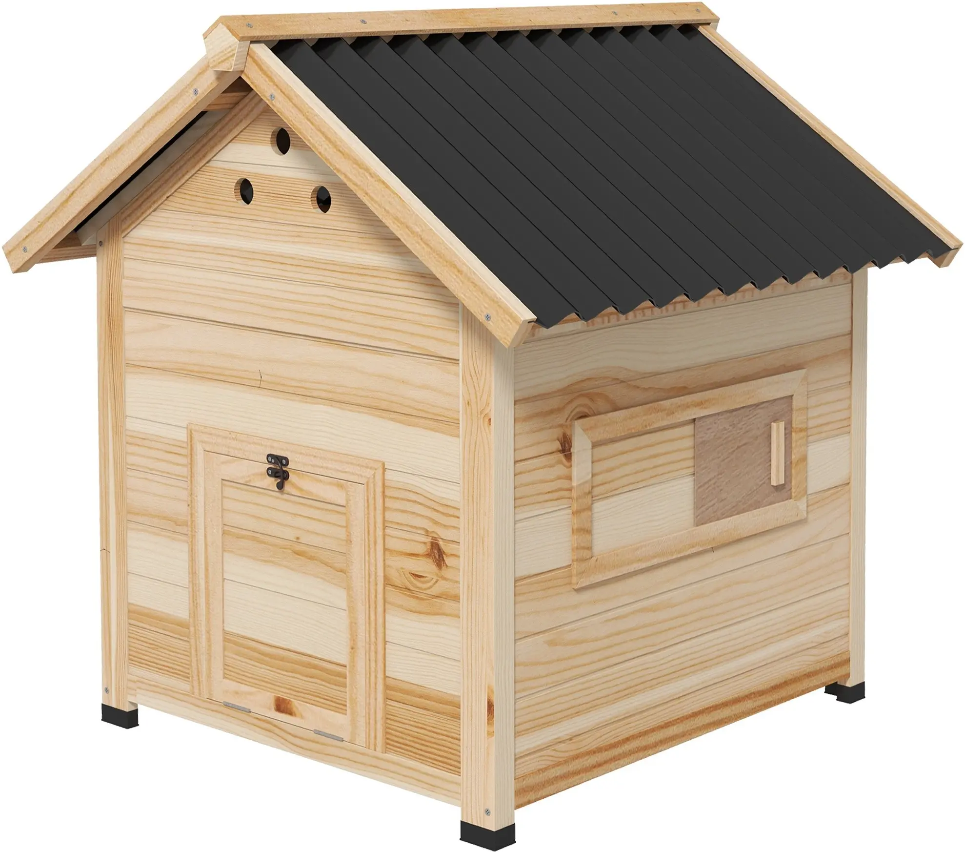 Утиный домик PawHut D51-394V00ND (Natural/Black) - 2