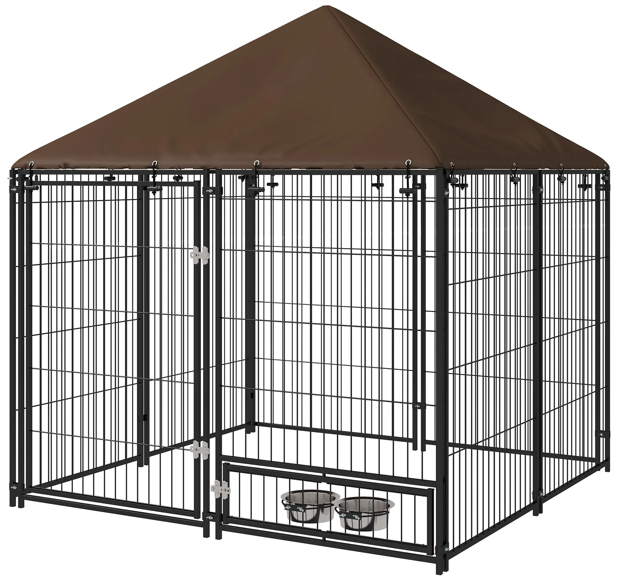 Voliera de exterior pentru caini PawHut D02-057V01CF (Brown/Black) - 2