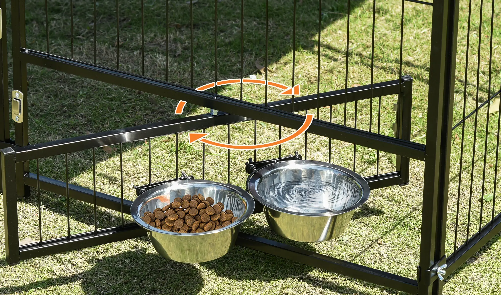 Voliera de exterior pentru caini PawHut D02-057V01CF (Brown/Black) - 5