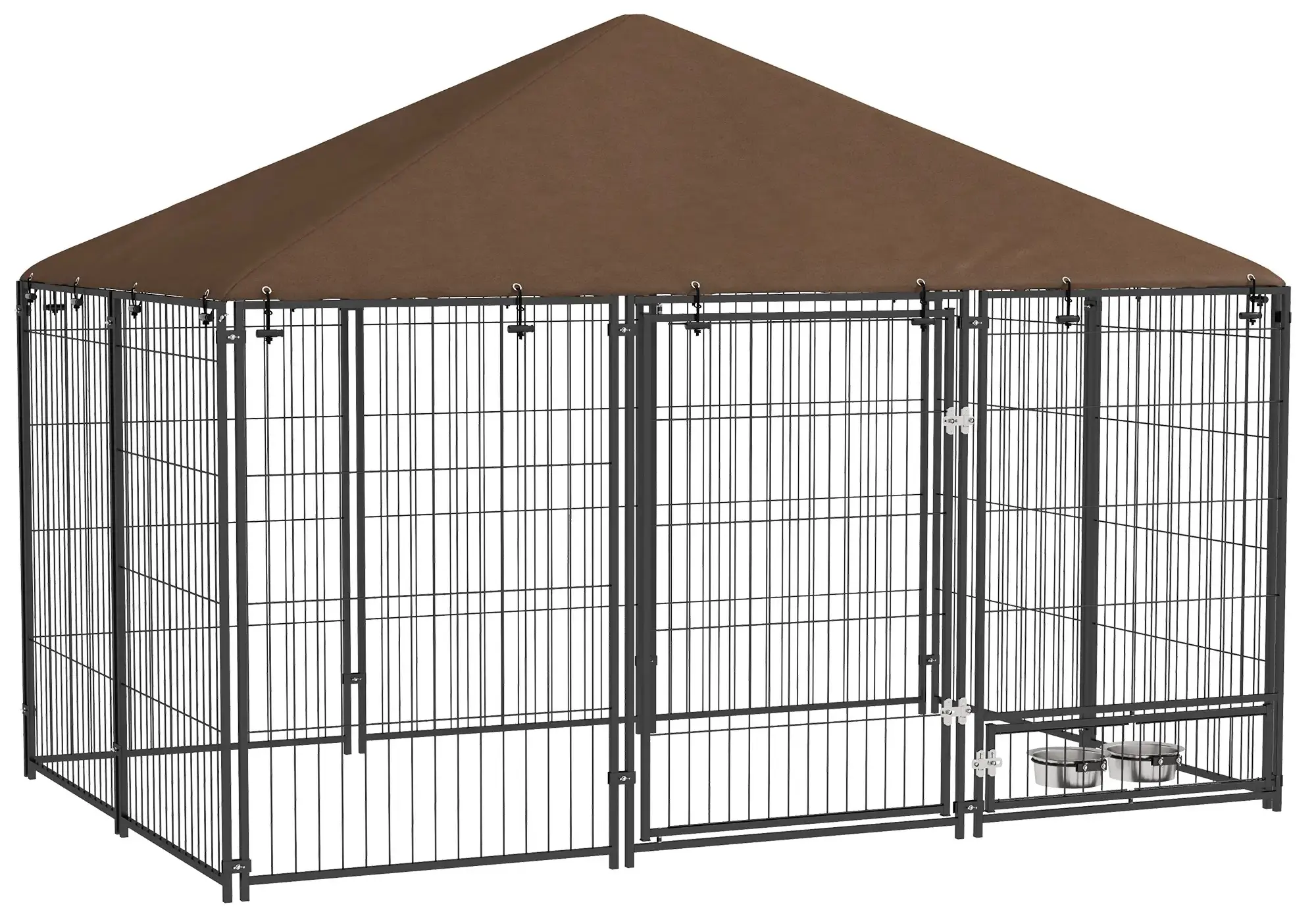 Voliera de exterior pentru caini PawHut D02-057V02CF (Brown/Black) - 3