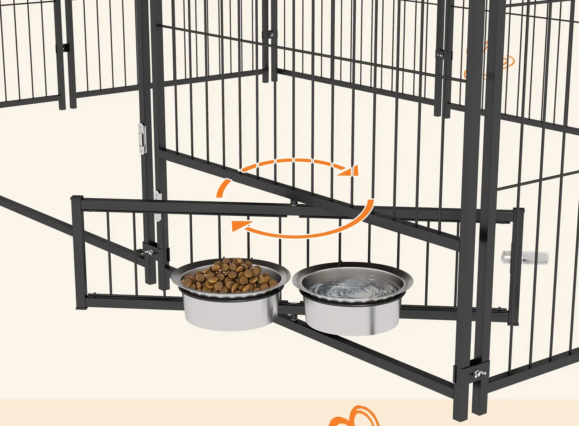 Voliera de exterior pentru caini PawHut D02-057V02CF (Brown/Black) - 5