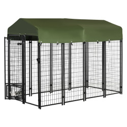 Voliera de exterior pentru caini PawHut D02-093GN (Green/Black) Thumb