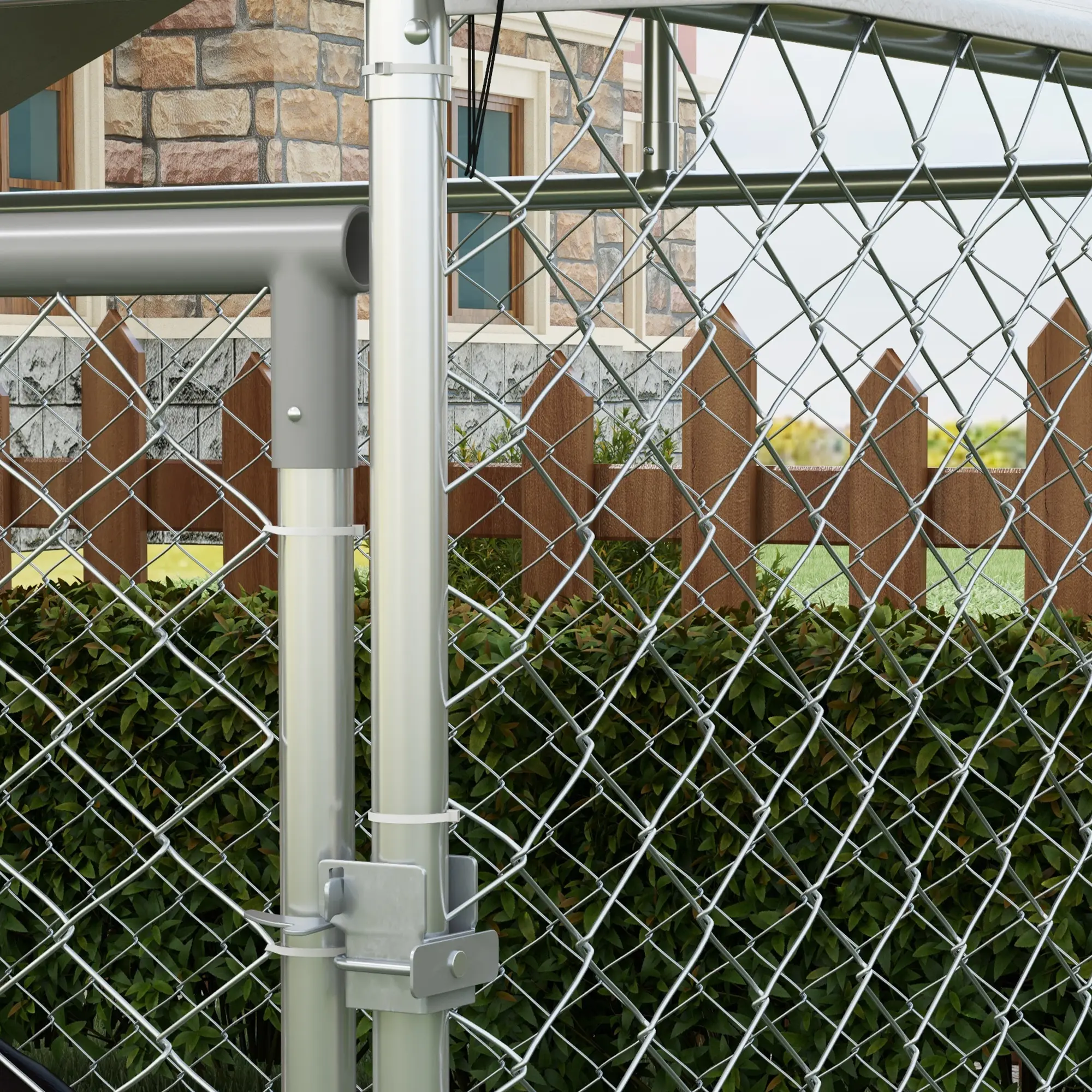 Вольер для собак уличный PawHut D02-178V00SR (Silver) - 4