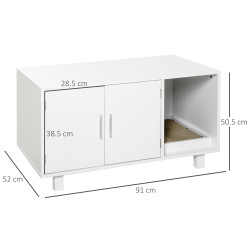 Casuta pentru litiera pisici PawHut D31-016WT (White) Thumb