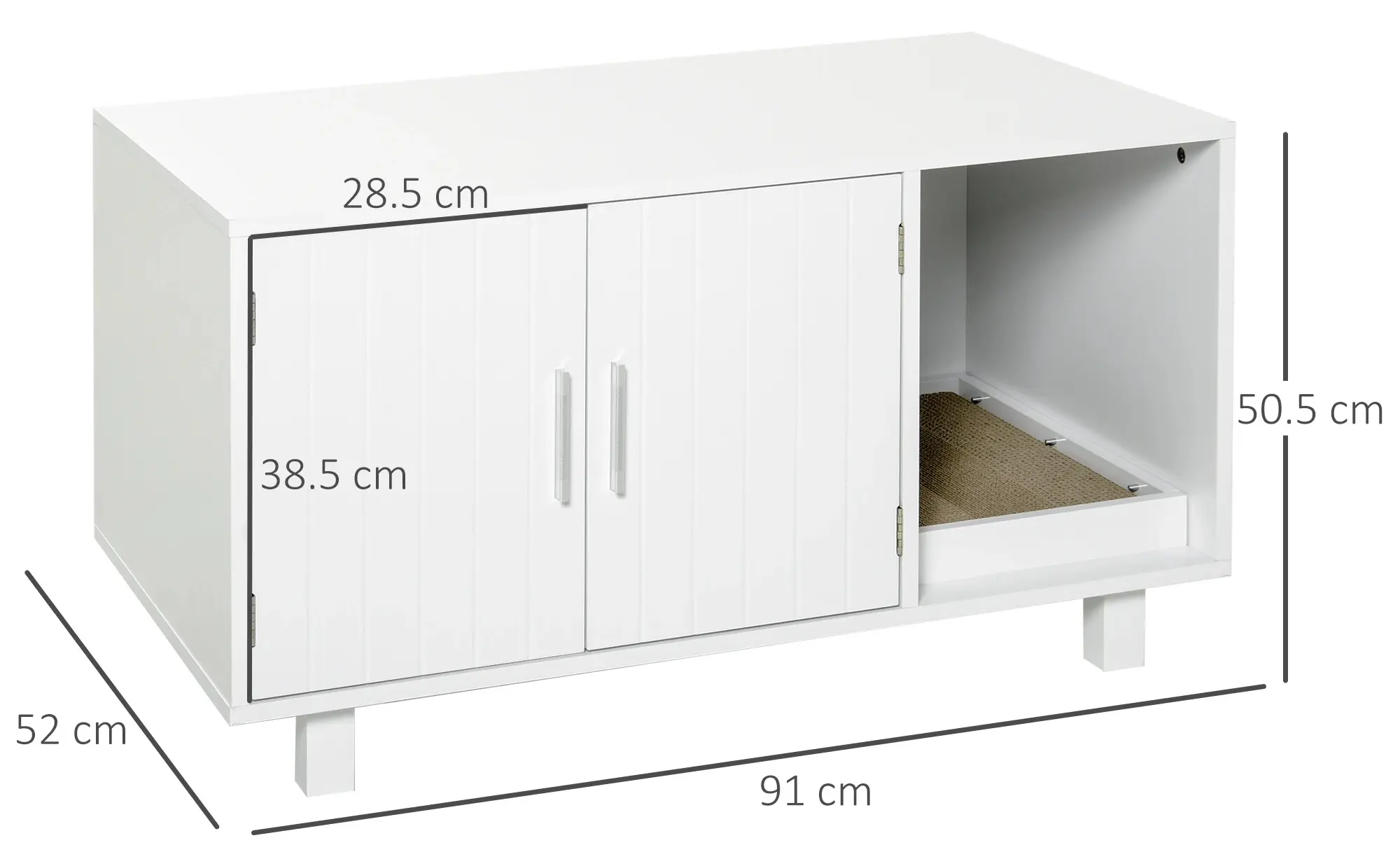 Casuta pentru litiera pisici PawHut D31-016WT (White) - 3