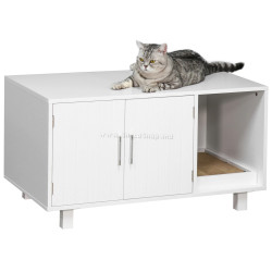 Закрытый туалет домик для кошек PawHut D31-016WT (White)