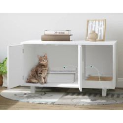 Casuta pentru litiera pisici PawHut D31-016WT (White) Thumb