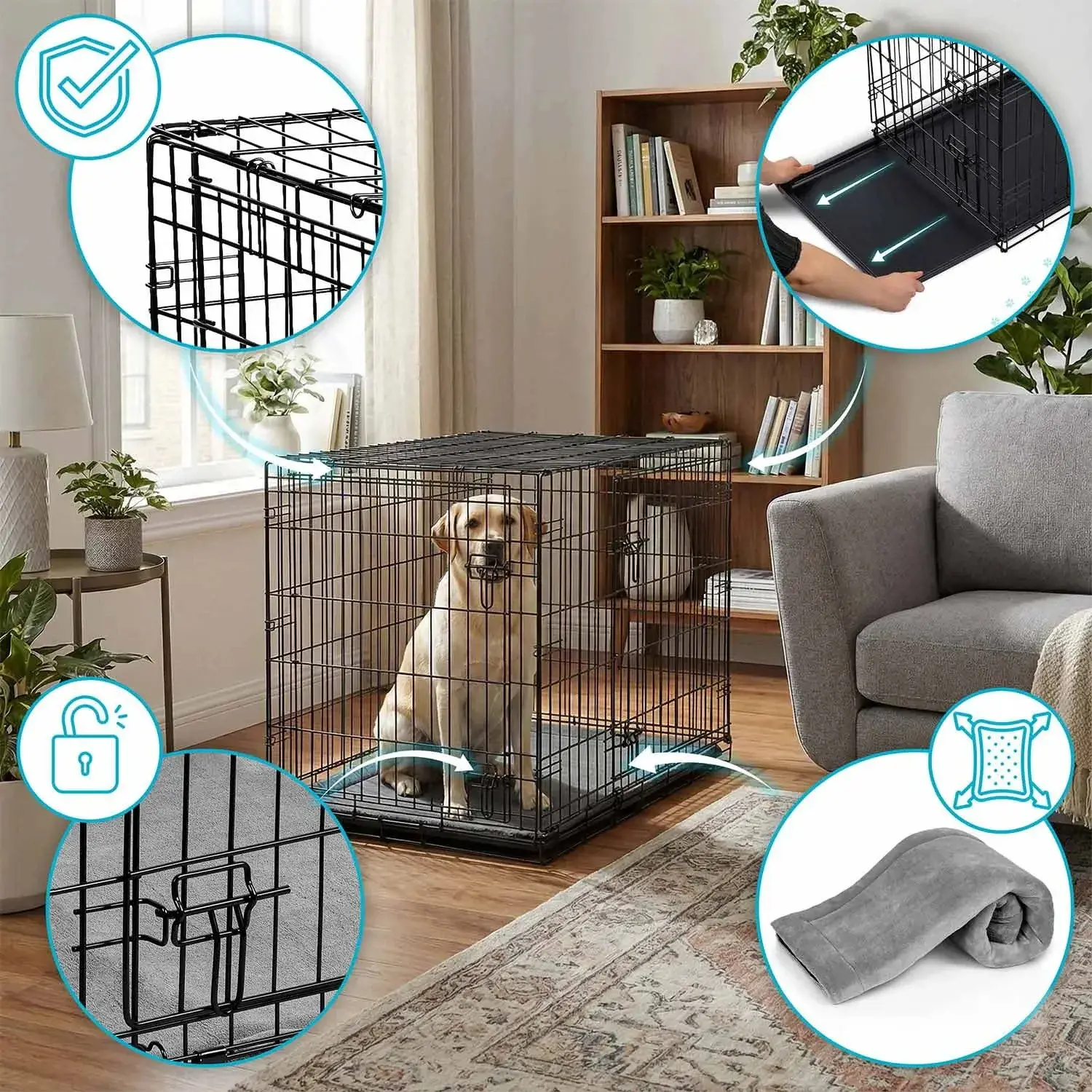 Cusca pentru caini Pethaus PH-202 (Grey/Black) - 7