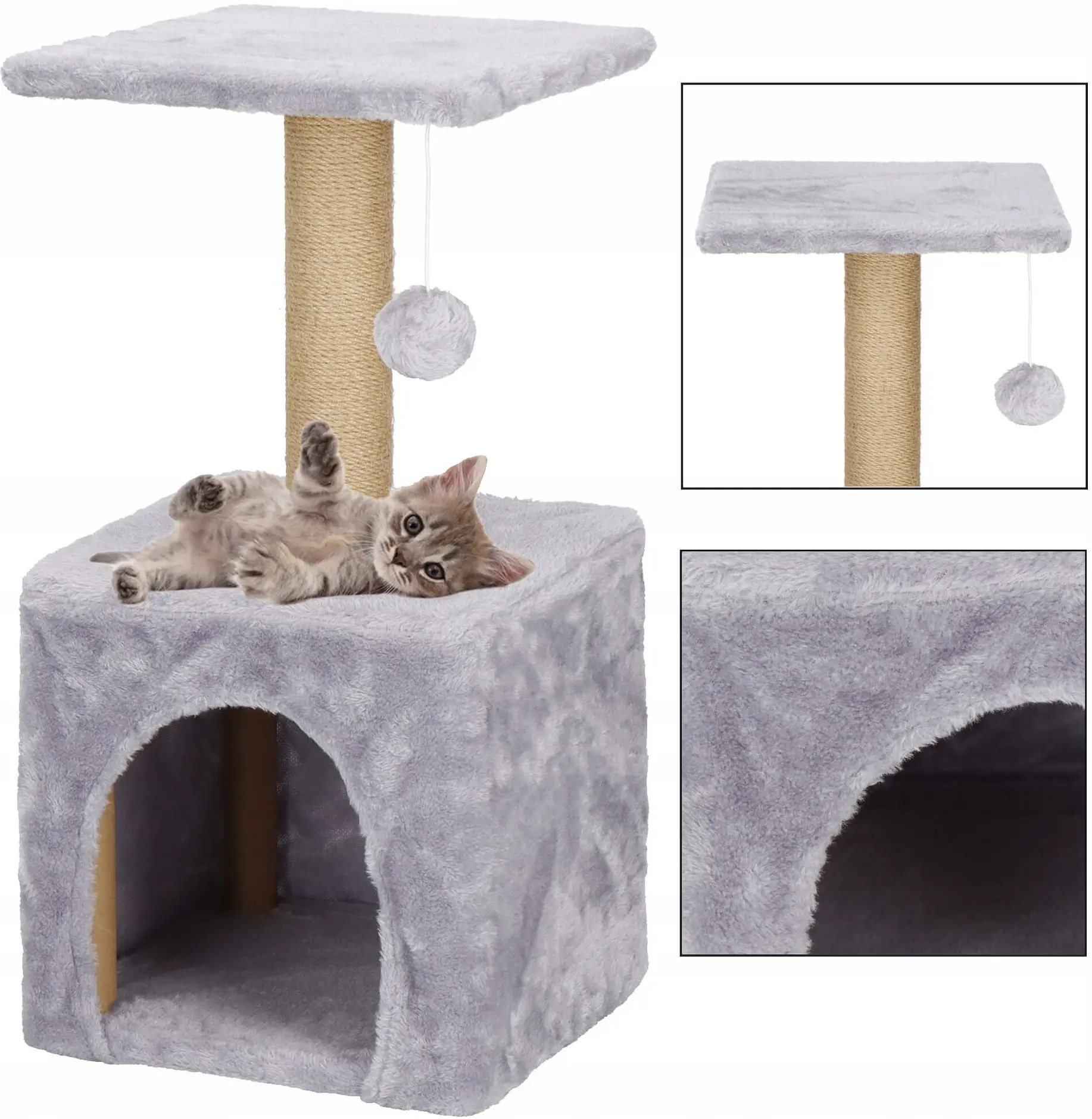 Игровой комплекс для кошек Springos PA1032 (Light Gray/Beige) - 3