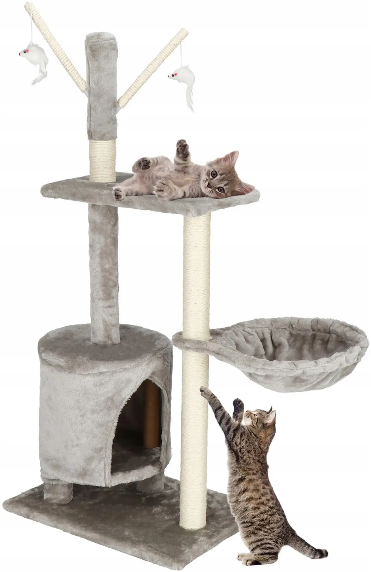Ansamblu de joaca pentru pisici Springos PA1037 (Light Gray/Beige) - 2