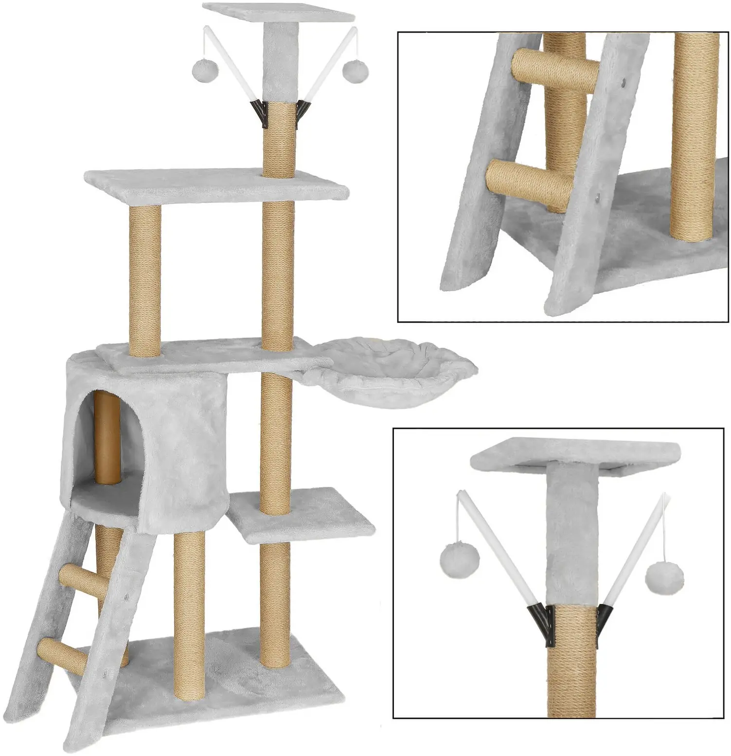 Игровой комплекс для кошек Springos PA1042 (Light Gray) - 2