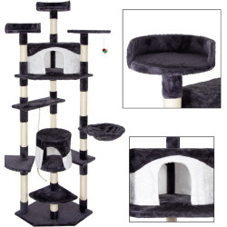 Игровой комплекс для кошек Springos PA1045 (Black/Beige) Thumb