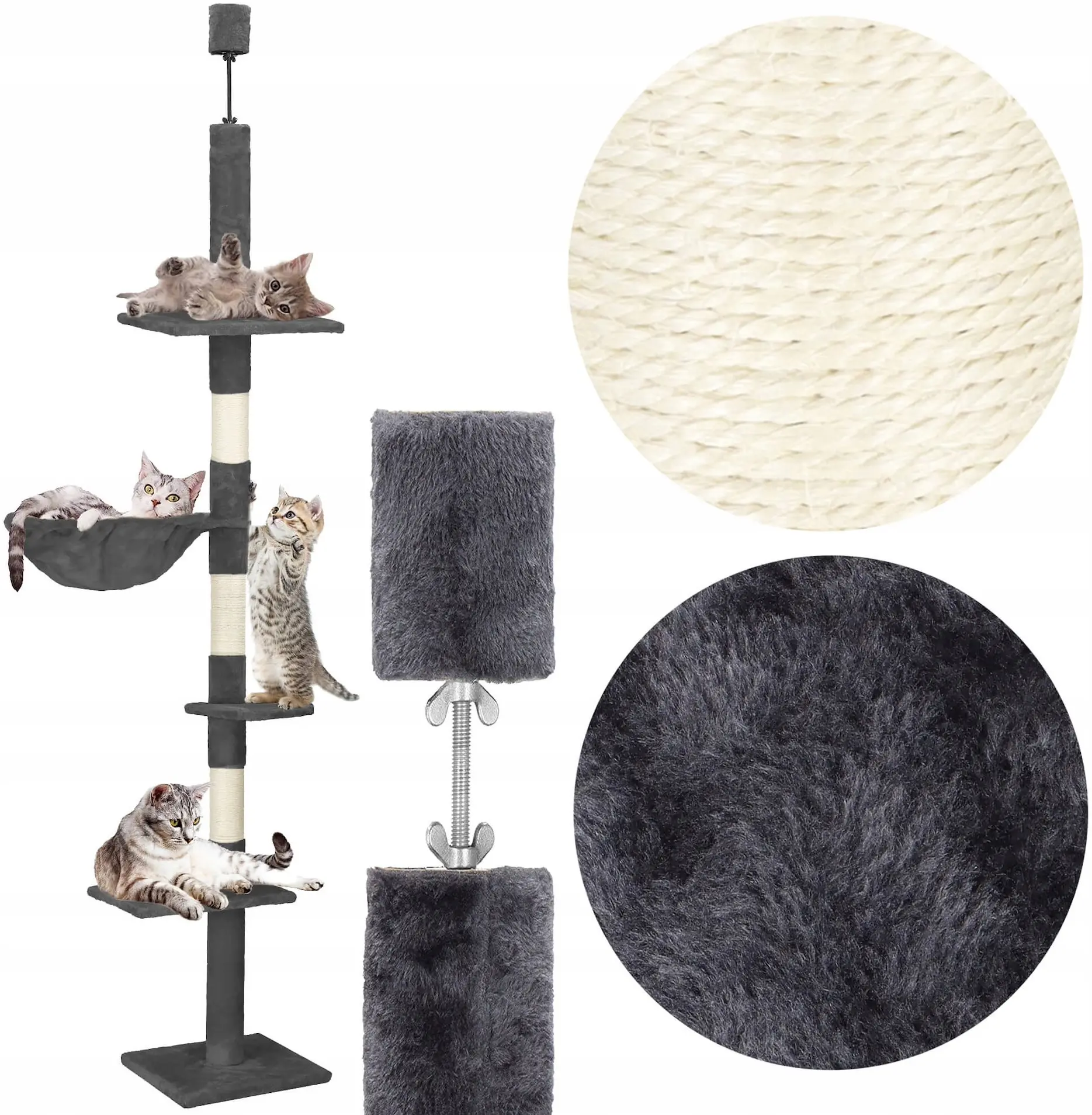 Ansamblu de joaca pentru pisici Springos PA1051 (Gray/Beige) - 2