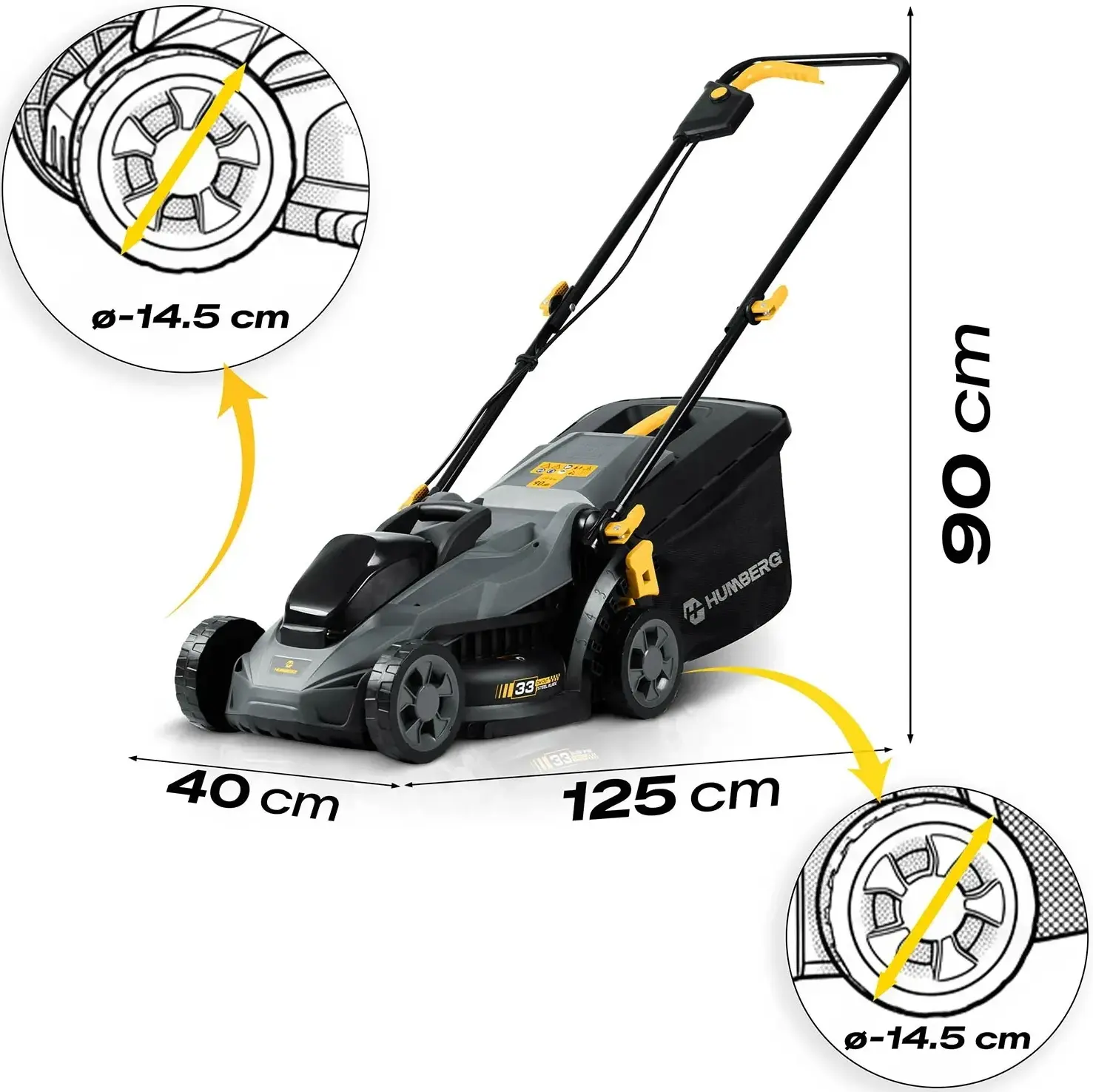Masina de tuns iarba cu acumulator Humberg HM-611 561100 (Grey/Black) - 2